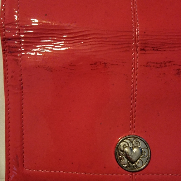 Brighton Bright Pink Leather Clutch with Silver Button - Picture 3 of 11